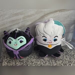 NWT Squishmallows Original 3.5" Disney Maleficent and Ursula Clip 2 Pack Villian